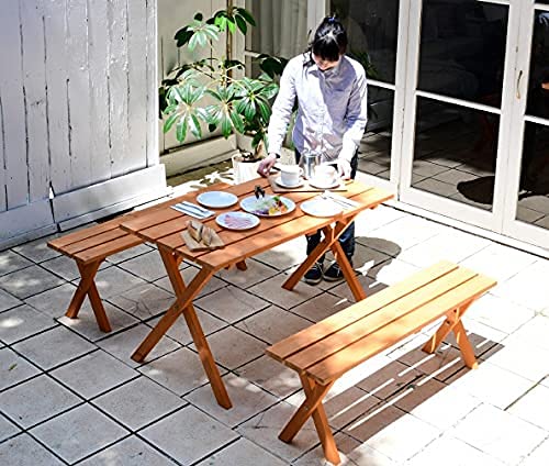 Amazon.co.jp: ガーデン テーブル セット 3点セット ピクニック